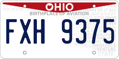 OH license plate FXH9375
