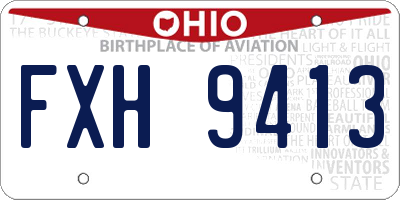 OH license plate FXH9413