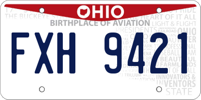 OH license plate FXH9421