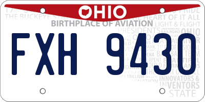 OH license plate FXH9430