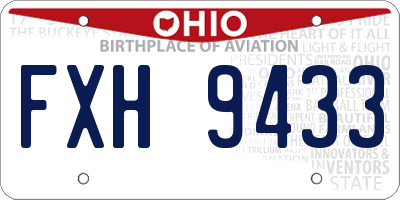 OH license plate FXH9433