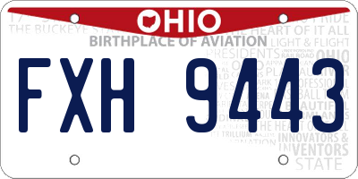 OH license plate FXH9443