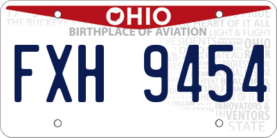 OH license plate FXH9454