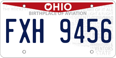 OH license plate FXH9456