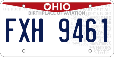 OH license plate FXH9461