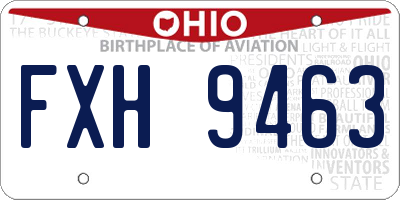 OH license plate FXH9463