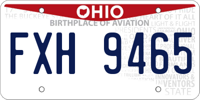 OH license plate FXH9465