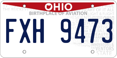 OH license plate FXH9473