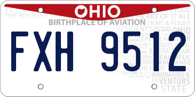 OH license plate FXH9512