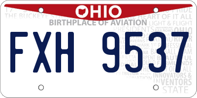 OH license plate FXH9537