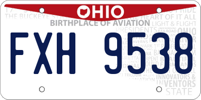 OH license plate FXH9538