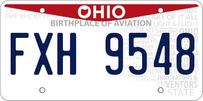 OH license plate FXH9548