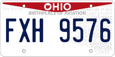 OH license plate FXH9576