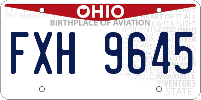 OH license plate FXH9645
