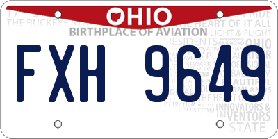 OH license plate FXH9649