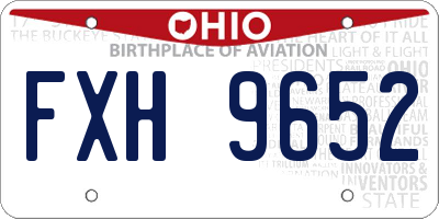 OH license plate FXH9652
