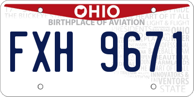 OH license plate FXH9671