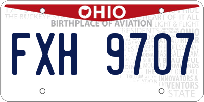 OH license plate FXH9707