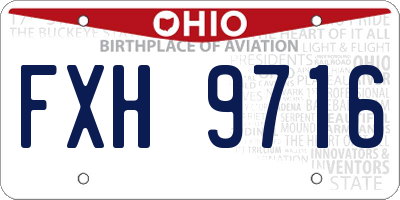 OH license plate FXH9716