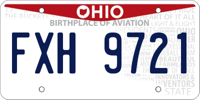 OH license plate FXH9721