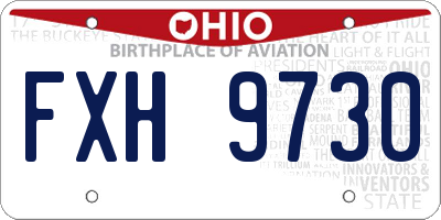 OH license plate FXH9730