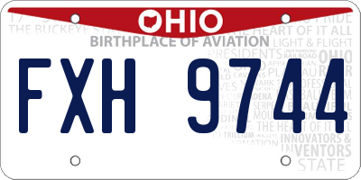 OH license plate FXH9744
