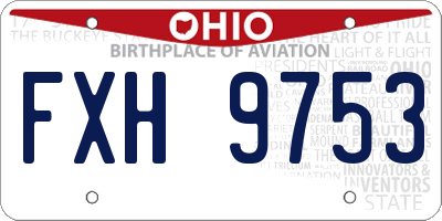 OH license plate FXH9753