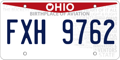 OH license plate FXH9762