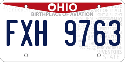 OH license plate FXH9763