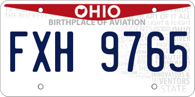 OH license plate FXH9765