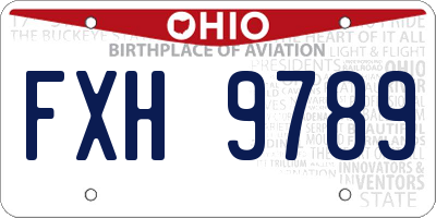 OH license plate FXH9789