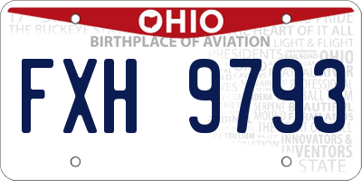 OH license plate FXH9793