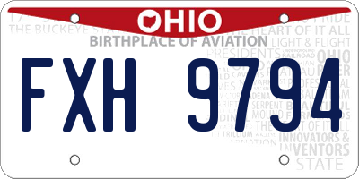 OH license plate FXH9794