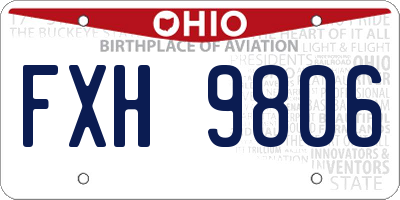 OH license plate FXH9806