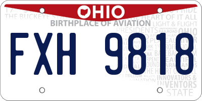 OH license plate FXH9818