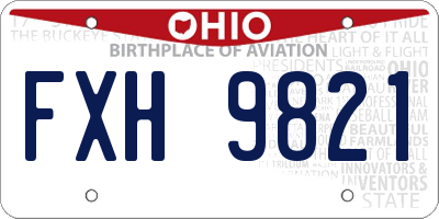 OH license plate FXH9821