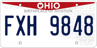 OH license plate FXH9848