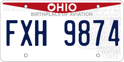 OH license plate FXH9874
