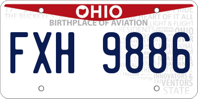 OH license plate FXH9886