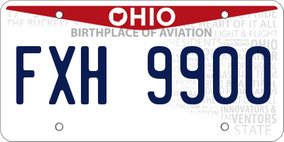 OH license plate FXH9900