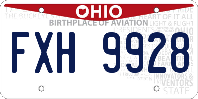 OH license plate FXH9928