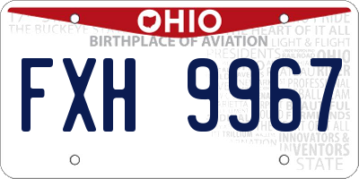 OH license plate FXH9967