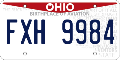 OH license plate FXH9984