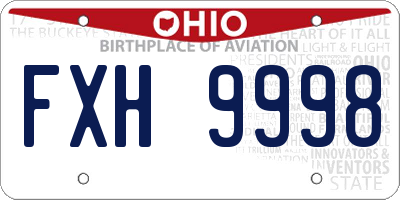 OH license plate FXH9998