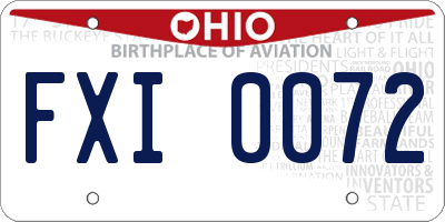 OH license plate FXI0072