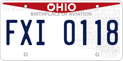 OH license plate FXI0118
