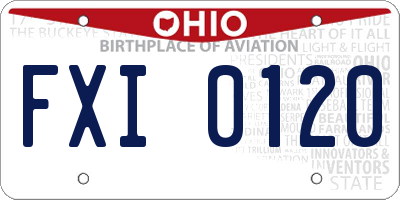 OH license plate FXI0120
