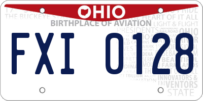 OH license plate FXI0128