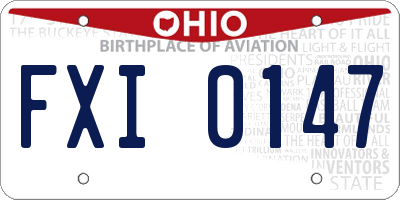 OH license plate FXI0147