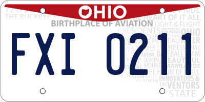 OH license plate FXI0211